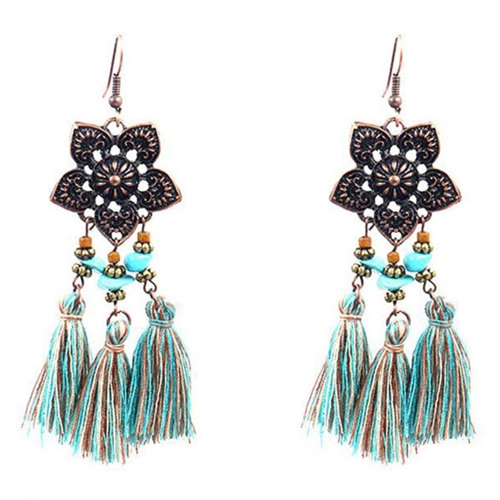 *ALICA* Green Star x Tassel Fashion Earrings